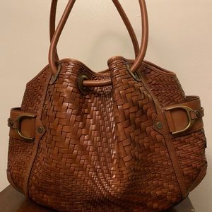 Cole Haan Genevieve Woven Leather Hobo Tote